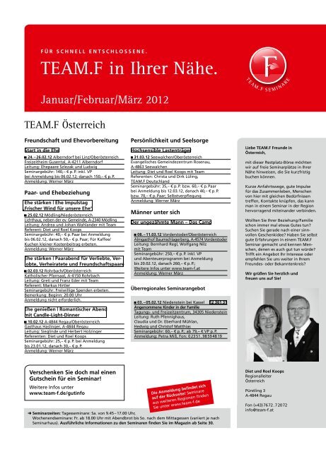 TEAM.F in Ihrer Nähe.