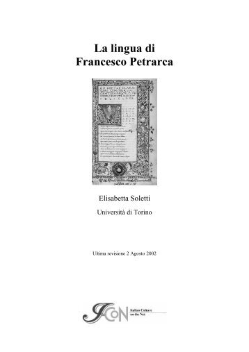 La lingua di Francesco Petrarca - Pagina principale