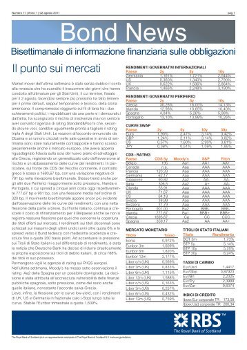 Bond News - RBS Markets - Italia