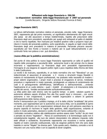 Relazione di Lorella Beccarini - UPI - Unione delle Province d'Italia