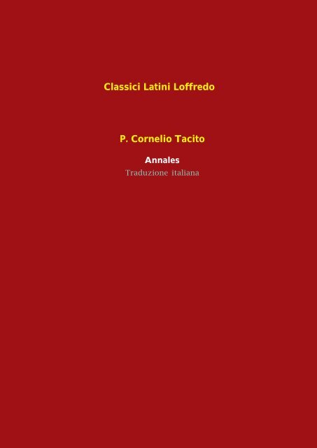 P. Cornelio Tacito: Annales