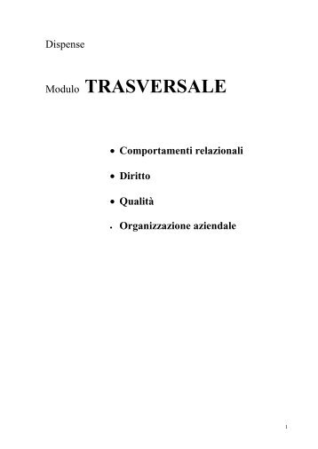 Modulo TRASVERSALE - Forum Formazione