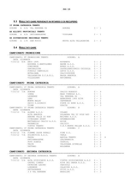 Comunicato n. 28 - FIGC Trento