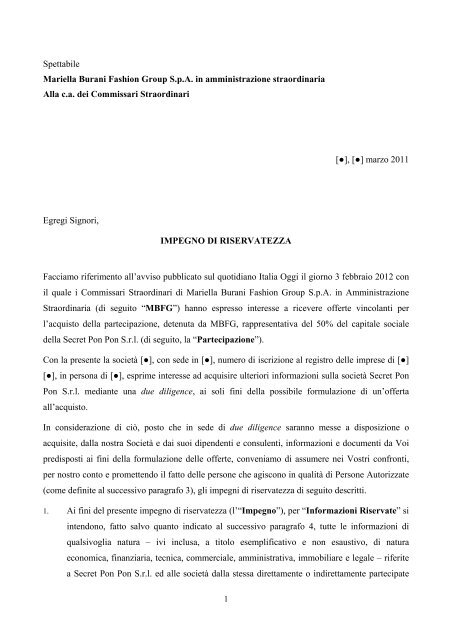 Impegno di riservatezza - Fallco Web