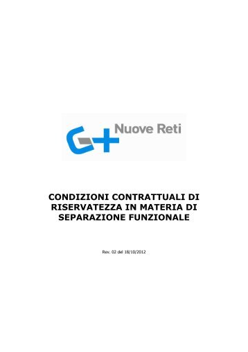 CONDIZIONI CONTRATTUALI DI RISERVATEZZA IN ... - Gelsia Reti