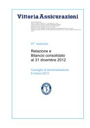 Bilancio Consolidato 2012 - Vittoria Assicurazioni