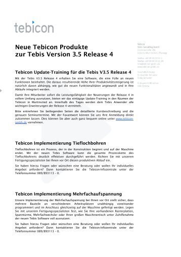 Tebis Version 3.5 R4 - tebicon