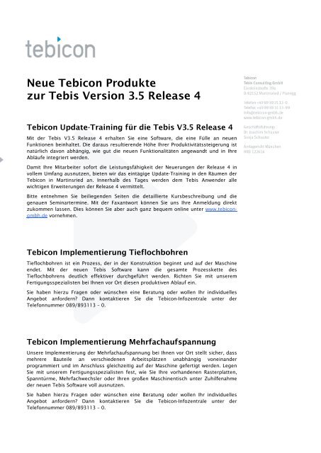 Tebis Version 3.5 R4 - tebicon