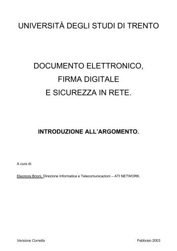 Cos'è la firma digitale - Università degli Studi di Trento