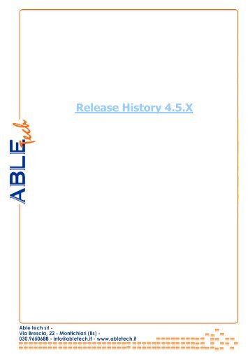 Release History 4.5.X