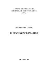 Il rischio informatico - Convenzione Interbancaria per i Problemi dell ...