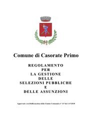 Comune di Casorate Primo REGOLAMENTO PER LAGESTIONE ...