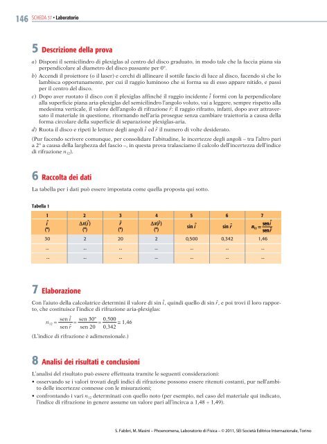 Laboratorio di Fisica - Sei