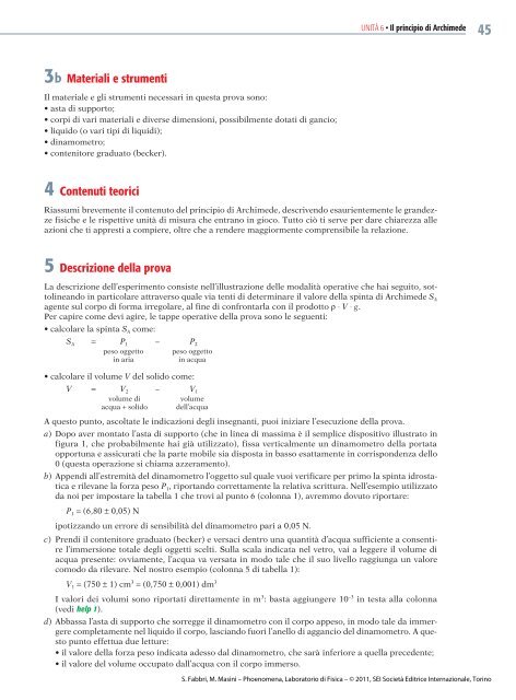 Laboratorio di Fisica - Sei