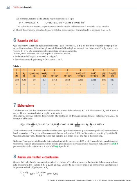 Laboratorio di Fisica - Sei