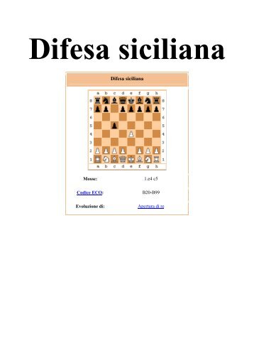 Difesa siciliana (Dragone - Najdorf - Scheveningen ... - Pineto Scacchi