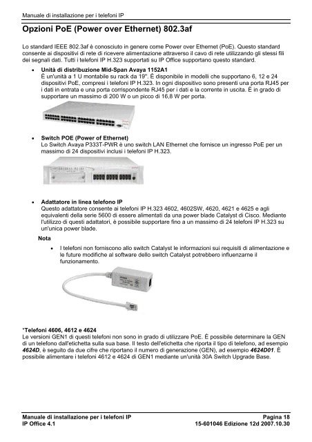 Manuale di installazione per i telefoni IP - Avaya Support