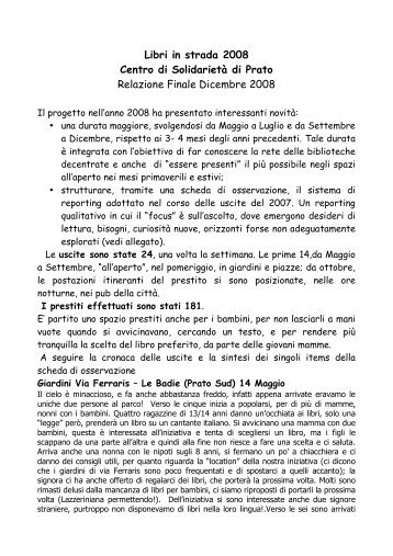 Relazione finale Libri in strada2008 (pdf) - Liberweb
