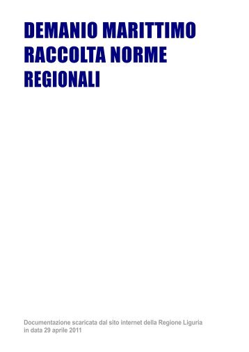 Demanio marittimo regionale - Comitato Balneari Liguria