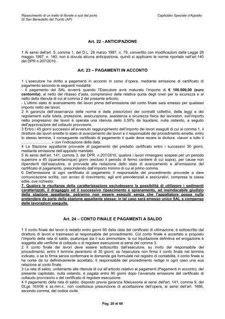 capitolato speciale d'appalto progetto esecutivo - Regione Marche