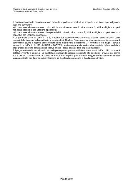 capitolato speciale d'appalto progetto esecutivo - Regione Marche