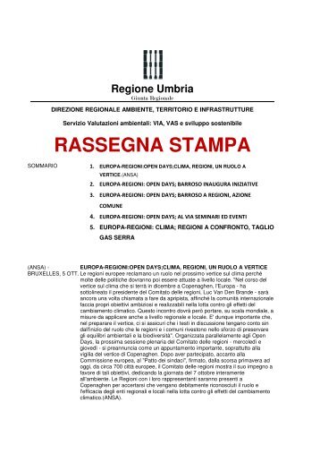 RASSEGNA STAMPA - Regione Umbria