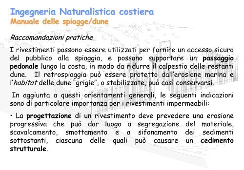 Linee Guida per gli interventi di difesa ambientale delle dune ... - catap