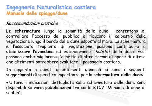 Linee Guida per gli interventi di difesa ambientale delle dune ... - catap