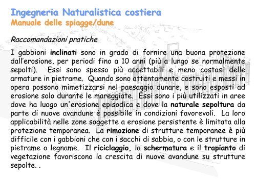 Linee Guida per gli interventi di difesa ambientale delle dune ... - catap