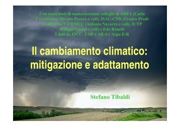 Il cambiamento climatico: mitigazione e adattamento – prof. Tibaldi