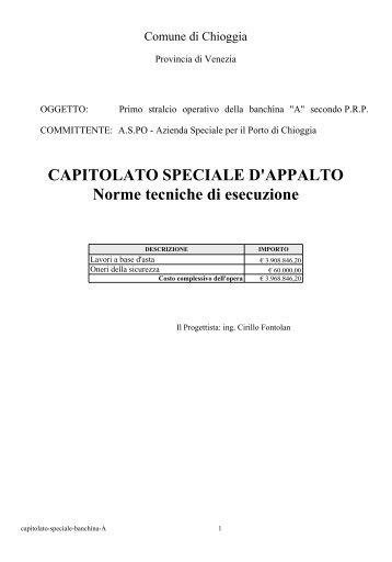 Capitolato Speciale d'appalto