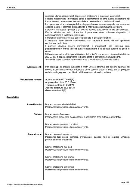 Piano di sicurezza e coordinamento - Comune di Monte San Vito