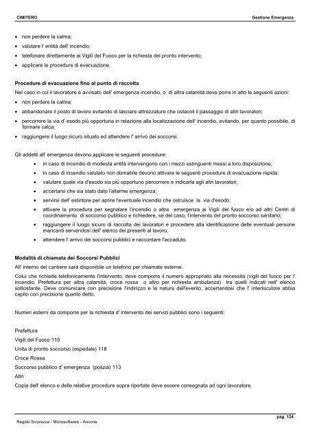 Piano di sicurezza e coordinamento - Comune di Monte San Vito