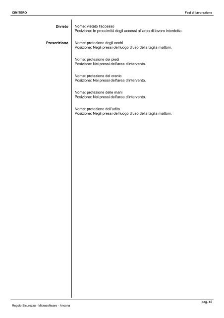 Piano di sicurezza e coordinamento - Comune di Monte San Vito