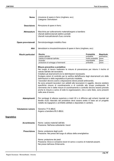 Piano di sicurezza e coordinamento - Comune di Monte San Vito