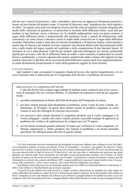 Il laboratorio matematico-scientifico: suggerimenti ed esperienze