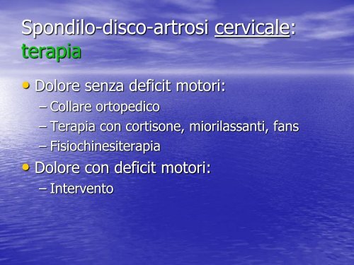 La patologia discoartrosica - Facoltà di Medicina e Chirurgia