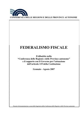 FEDERALISMO FISCALE - ISSiRFA