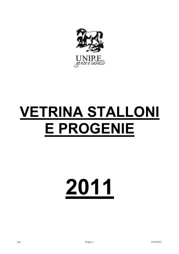 REGOLAMENTO - Vetrina Stalloni e progenie - CAVALLIaMILANO