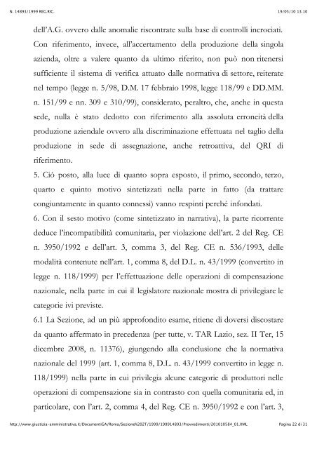 Sentenze Tar Lazio mettono in dubbio criteri di ... - A.Pro.La.V.