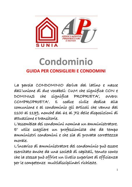 Vademecum Del Condominio Sunia Milano