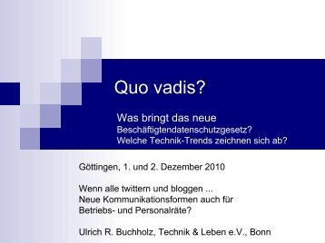 Folien-Präsentation von Ulrich Buchholz - Technik-und-Leben