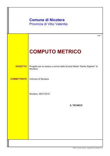 COMPUTO METRICO - Provincia di Vibo Valentia