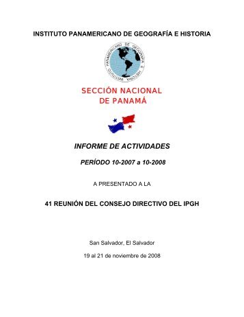 sección nacional de panamá - Instituto Panamericano de Geografía ...