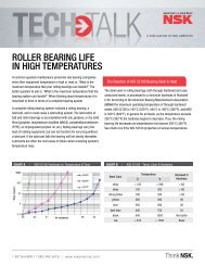 Tech Talk 2: Roller Bearing Life in High Temperatures - NSK
