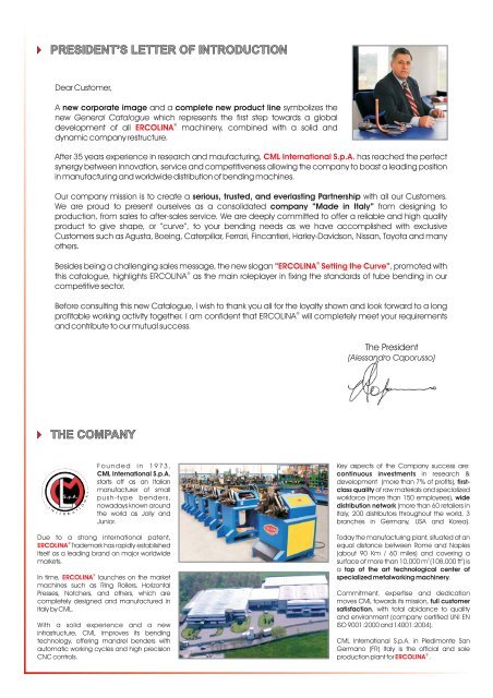 Ercolina Catalogue - Pipe & Tube Machines LTD