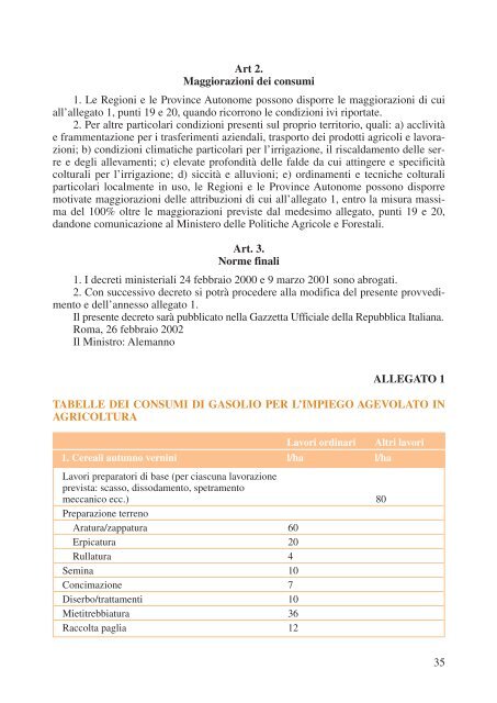 Prontuario dei consumi di carburante per l'impiego ... - Enama