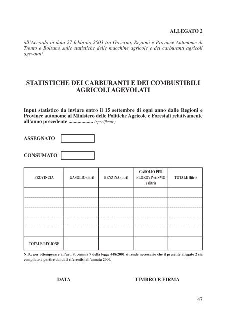 Prontuario dei consumi di carburante per l'impiego ... - Enama