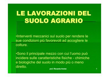 LE LAVORAZIONI - prof. R. Andrei - appunti di agraria