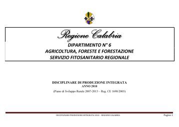 Disciplinare - Assessorato Agricoltura e Foreste Regione Calabria ...